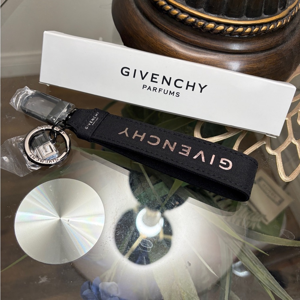 Givenchy Black and Rose Gold Branded Wrist Key Holder